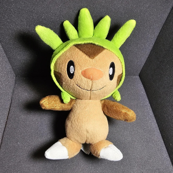 Pokemon Tomy Chespin Hedgehog Grass Type Plush Stuffed Animal Toy Doll Soft 8” s - Picture 1 of 4
